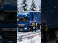 Large Truck Stopped by Police in the Midst of a Snowstorm! #Shorts #DAF #Police #Winter #Snow