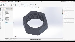 Solidworks Metal Nut (Part 1) and cosmetic thread #solidworks