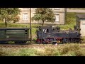 Beautiful Model Steam Train Layout of the Saxon Narrow Gauge Railways with Transporter Wagon