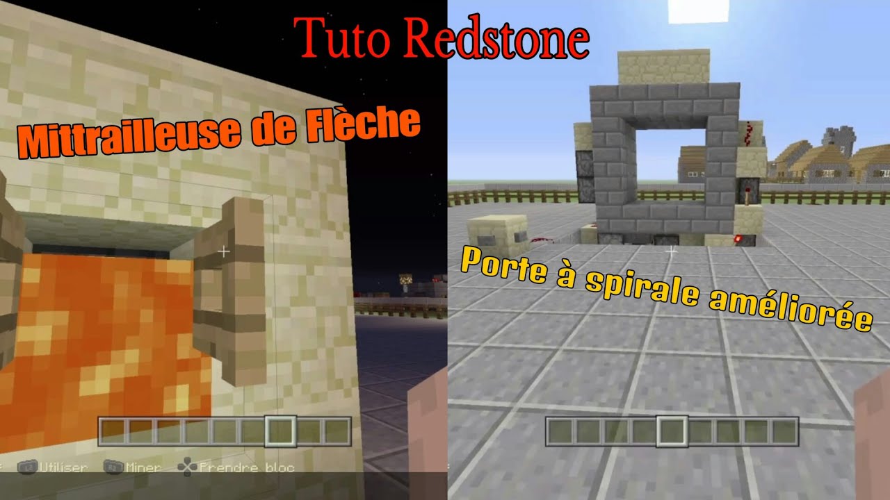 TUTO REDSTONE MINECRAFT: MITTRAILLEUSE À FLÈCHE | PORTE À SPIRALE AMÉLIORÉE
