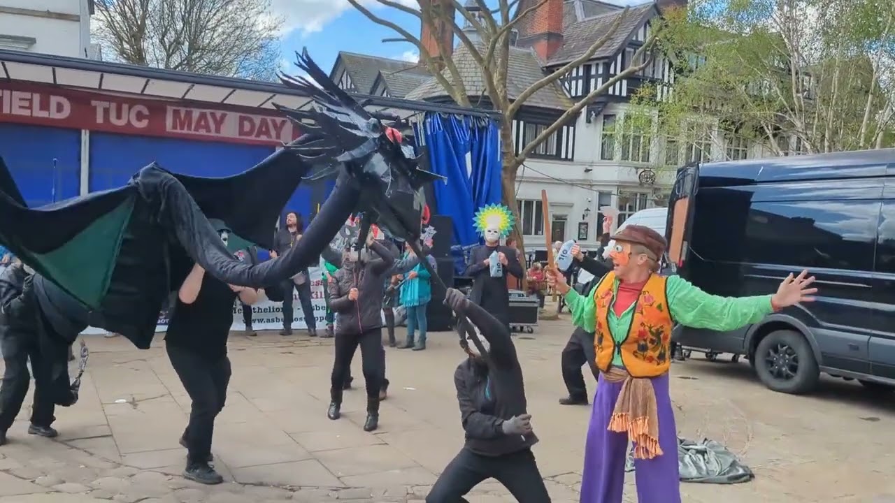 Extinction Rebellion street theatre - Chesterfield May Day
