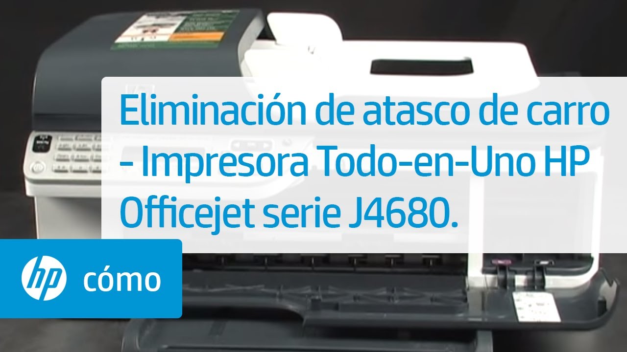 Eliminación de atasco de carro - Impresora Todo-en-Uno HP Officejet serie  J4680. - YouTube