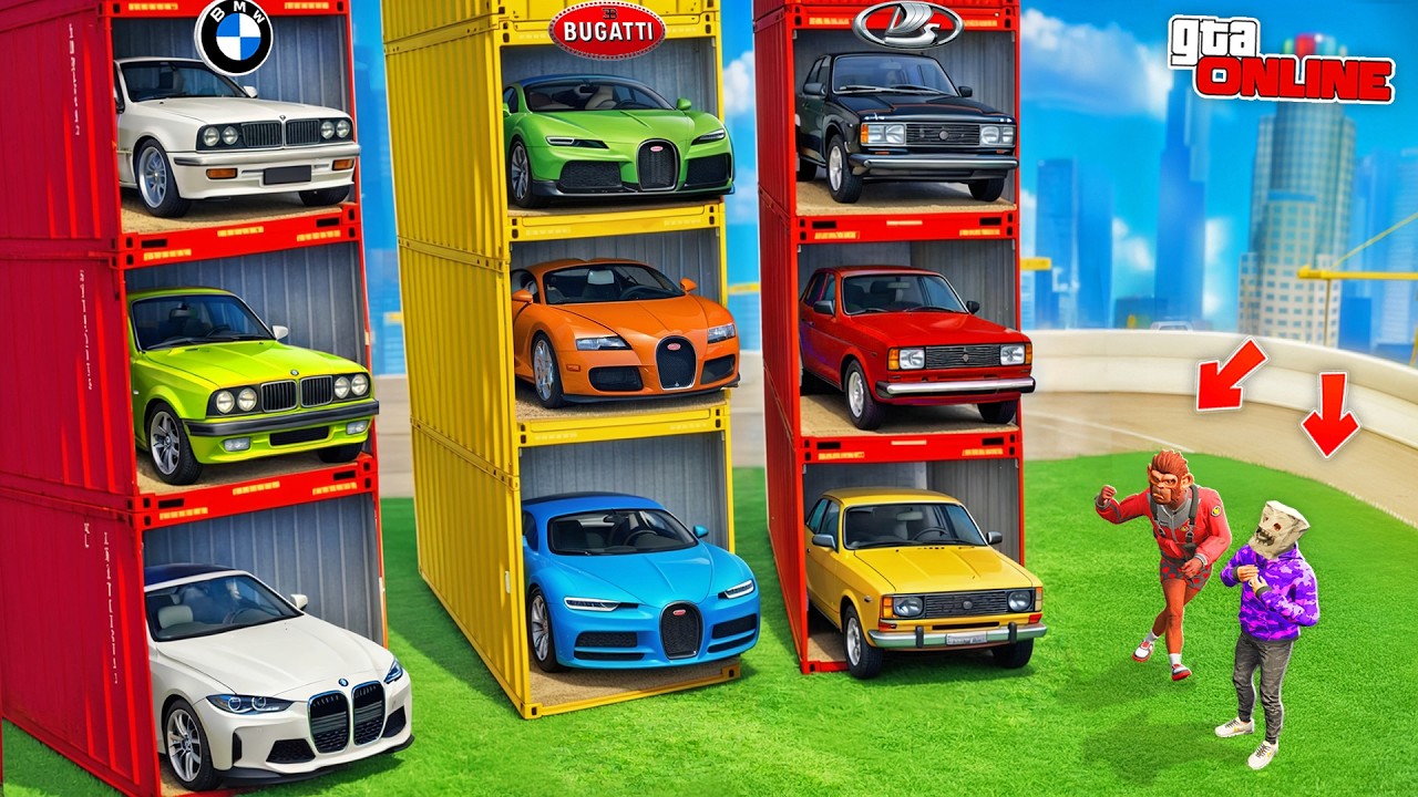 ОТКРЫЛИ БАШНИ ИЗ КОНТЕЙНЕРОВ С РАЗНЫМИ МАРКАМИ АВТО! БИТВА ЗА КОНТЕЙНЕРЫ В ГТА 5 ОНЛАЙН