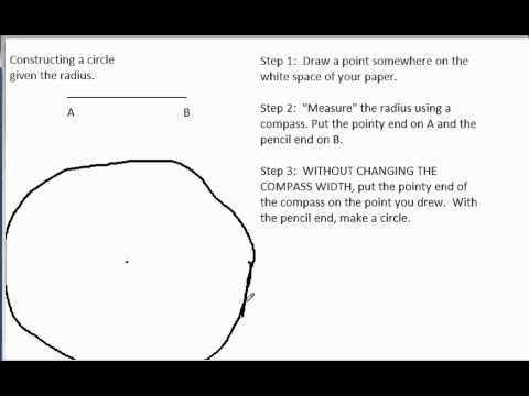 Constructing Midpoint, Circle, Radius, Diameter part 1/2