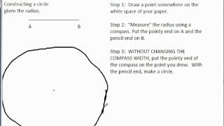 Constructing Midpoint, Circle, Radius, Diameter part 1/2