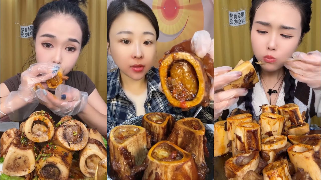 MUKBANG beef bone marrow ASMR  - The best of delicious Slime food #563