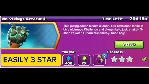 Easily 3 Star No Strings Attached Challenge in (Clash Of Clans @MSports4585 ) coc new event attack
