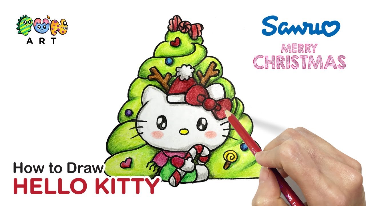 How to Draw Hello Kitty, Christmas Cartoons