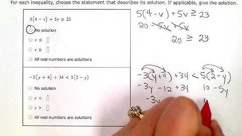 ALEKS:  Solving inequalities with no solution or all real numbers as solutions (KC)