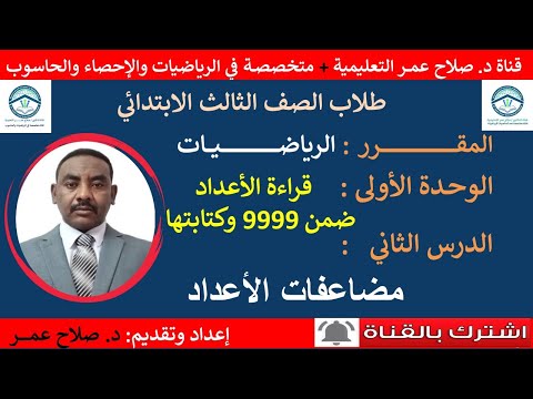 رياضيات ثالث ابتدائي الوحدة الأولى الدرس الثاني مضاعفات الأعداد أنظر الوصف