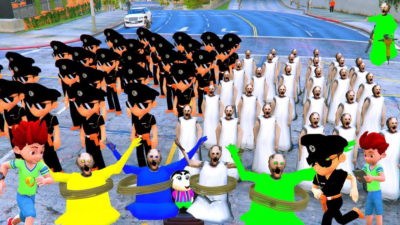 🤯😡Shinchan Uses Slides to Little Singham Home, But Find Granny Attacked 🤣 in Gta 5 Gta5 Gameplay