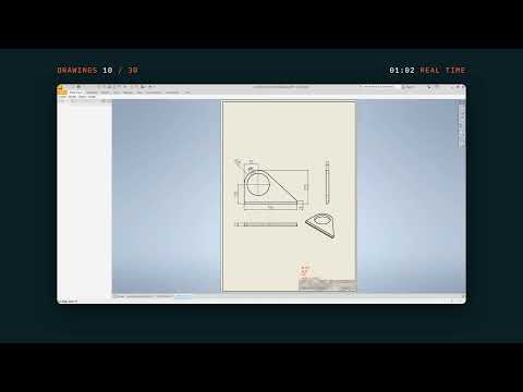 From a STEP assembly to 30 Inventor drawings in 1:55 (real recording)
