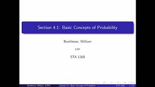 Section 4.1 Basic Concepts of Probability Wealth