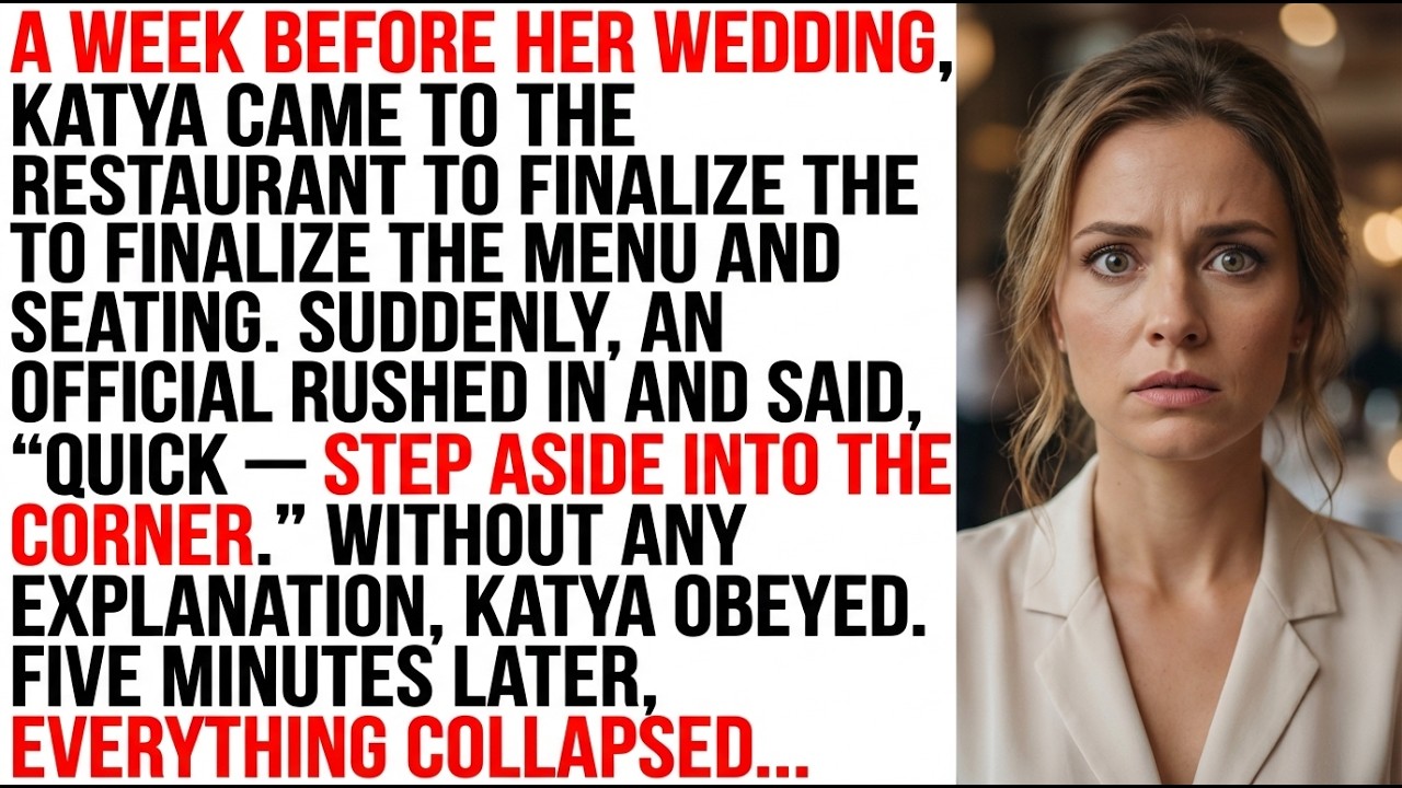 “Quick, hide behind the screen,” the waitress whispered — minutes later Katya understood