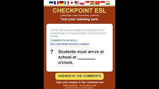Checkpoint ESL Listening Challenge 1 Q7 #checkpointesl #cambridge