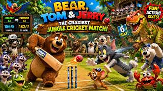 Bear, Tom & Jerry – The Craziest Jungle Cricket Match! 🏏🐻🐱🐭 screenshot 5