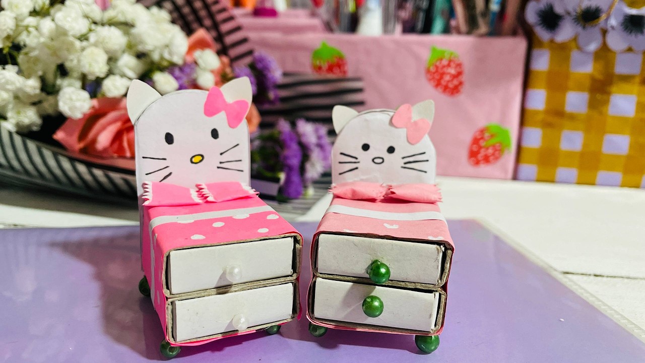 DIY Mini Bed Using Matchboxes 🛏️✨ |Cute Miniature Bed🧸💖 | Easy Handmade Idea