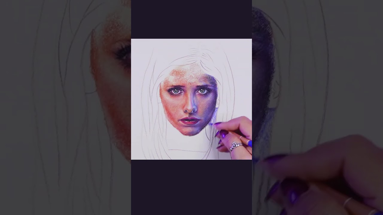 Drawing Buffy The Vampire Slayer in Colored Pencil  