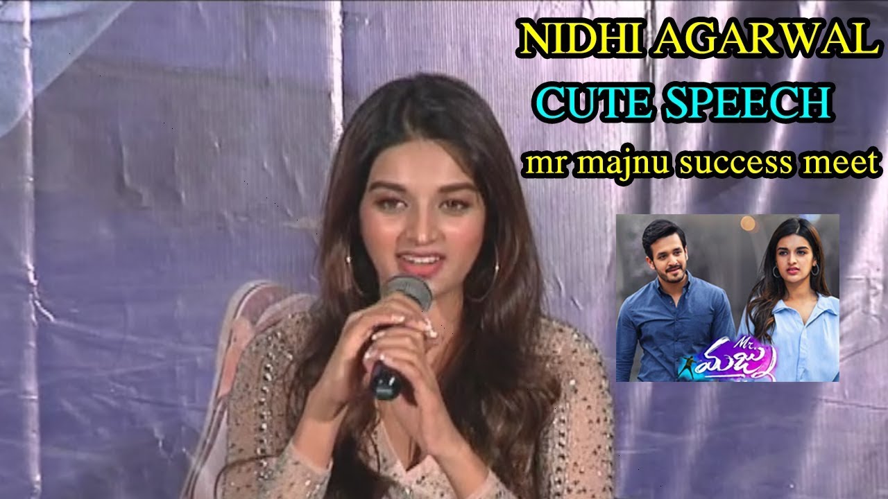 Mr Majnu Heroin Nidhi Agarwal Cute Speech At Majnu Movie Success Meet | Fata Fut News