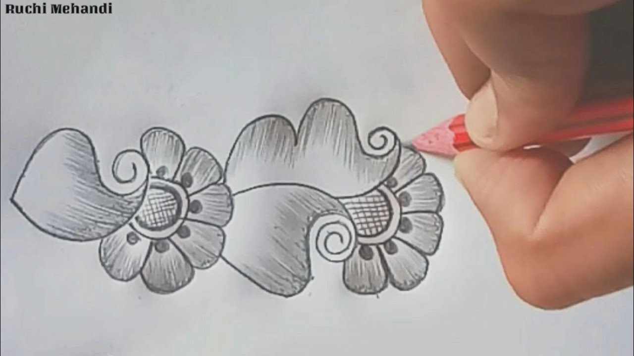 New Pencil Shading Mehandi Design For Beginners | Ruchi Mehandi 2020