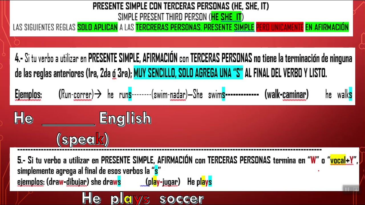 ACT 7 1RO PRESENTE SIMPLE TERCERA PERSONA - YouTube