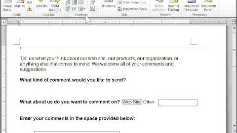 Insert ActiveX Controls in a Form - Word 2010