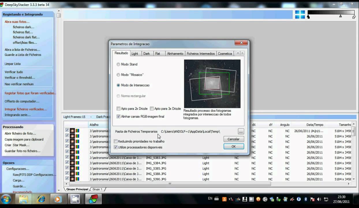 Usando o Deep Sky Stacker - DSS