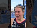Olivia Mathias lit up the Roker Beach crowd leading the swim and bike at #WTCSSunderland #shorts