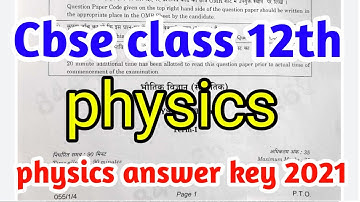 CBSE class 102th physics solution 2021|| class 12th physics answer key 2021 || 10 december physics