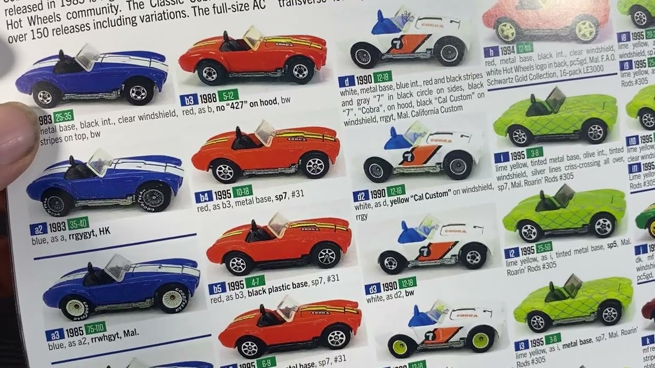 MVP Hot Wheels Classic Cobra 60s Muscle Car 5-pack variations