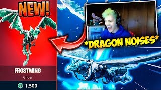 Ninja And Others React To Legendary New Dragon Glider - Frostwing Fortnite Moments