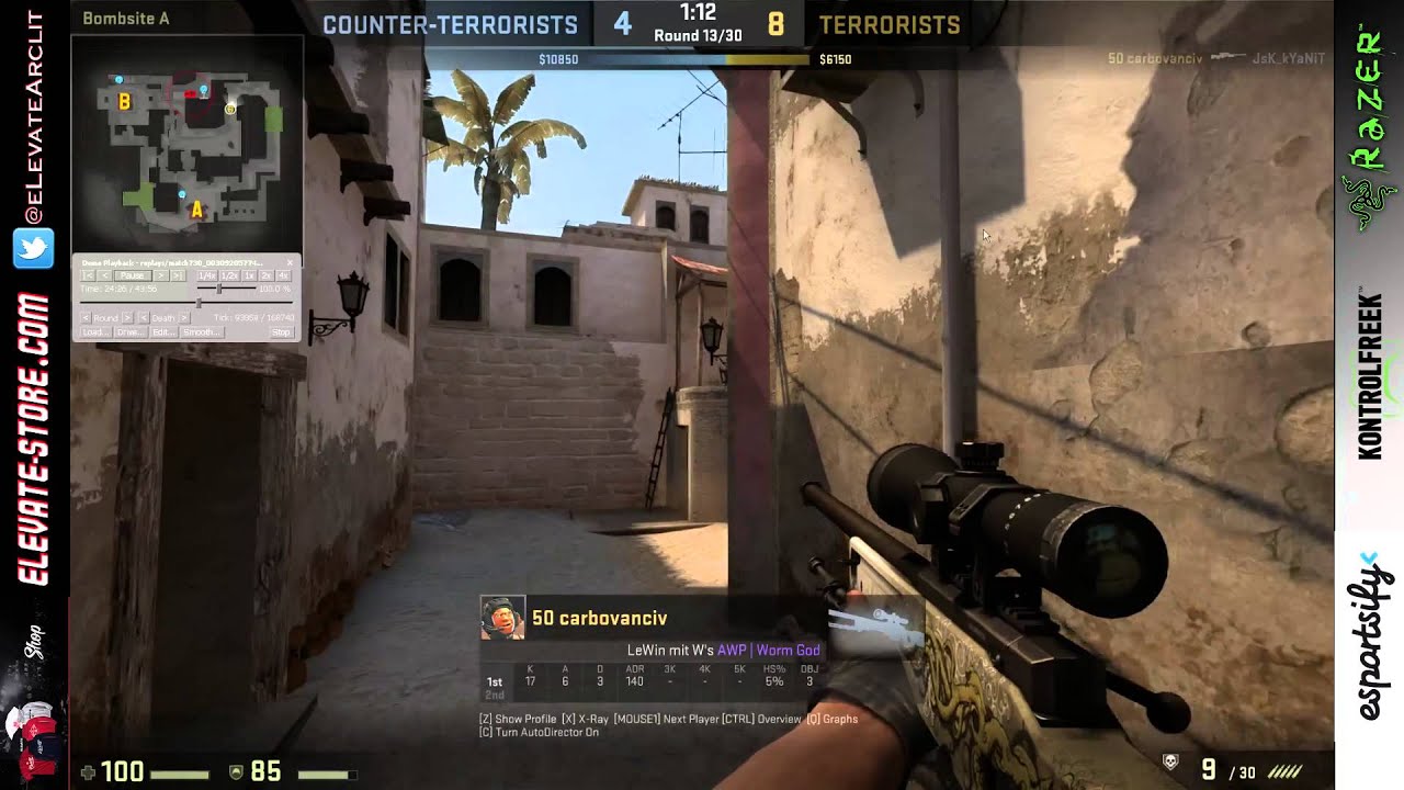 CS GO AWP x-ray headshot - YouTube