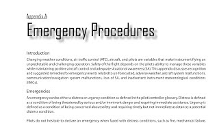 Appendix A Emergency Procedures | FAA-H-8083-16B, Instrument Procedures Handbook