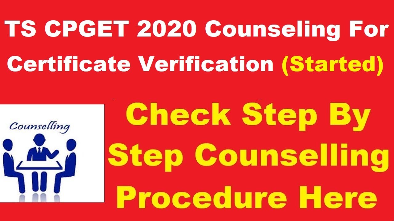 TS CPGET 2020 Counseling For Certificate Verification (Started) - Steps For Certificate Verification