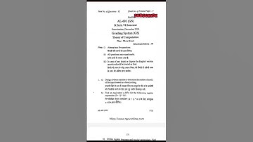 Theory of Computation AL - (601) 2024 Rgpv Question Paper