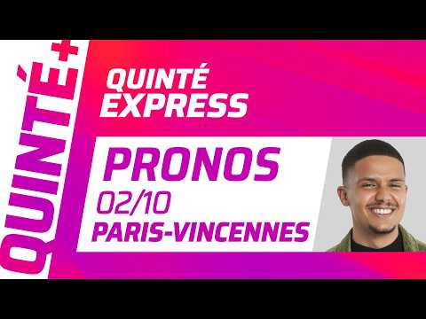 PRONOSTICS QUINTÉ+ DU JEUDI 2 OCTOBRE À PARIS-VINCENNES : QUINTÉ EXPRESS ⚡