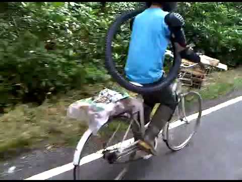 Drunk hobo caught riding a granny bike - YouTube