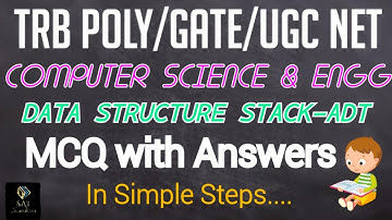 DATA STRUCTURE STACK MCQ | TRB Poly, GATE, UGC NET MCQ with Answers, part-1 Tamil