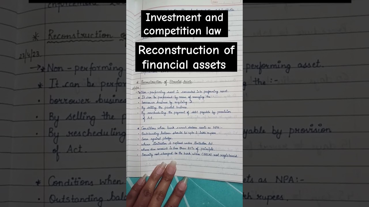 Reconstruction of financial assets 