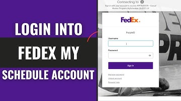FedEx MySchedule Login: How To Login To FedEx My Schedule Account 2025 | www.fedex.com