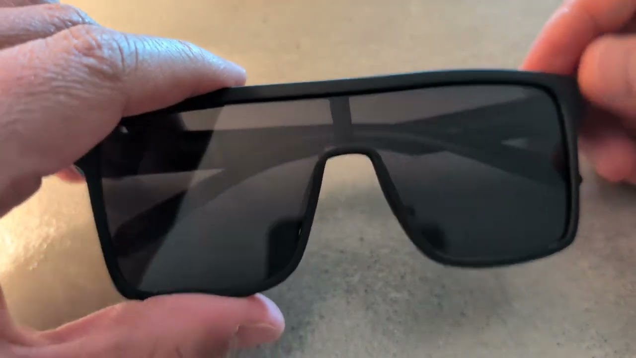 Review GLINDAR Polarized Flat Top Sunglasses Womens Men, Oversized Square Shield Sports Glasses