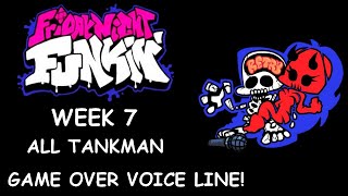 Friday Night Funkin Week 7 - All Tankman Game over Voice lines!