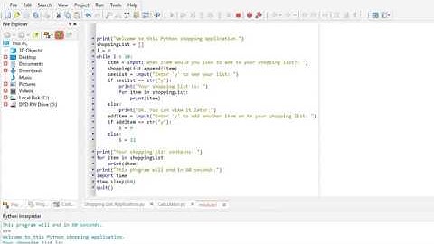 Making a Shopping List Application in Python ¦ Part#1 ¦