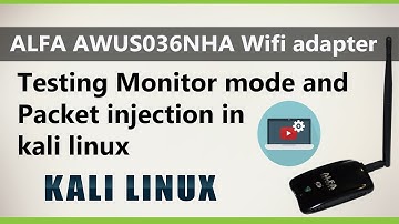 Testing Monitor mode and packet injection with alfa awus036nha wifi adapter.