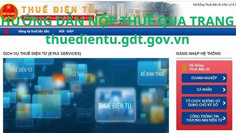 Hướng dẫn nộp thuế qua trang thuedientu.gdt.gov.vn/Nộp thuế