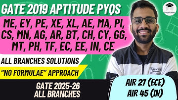 GATE 2019 APTITUDE PYQS || All Branches || PrepFusion || GATE 2024