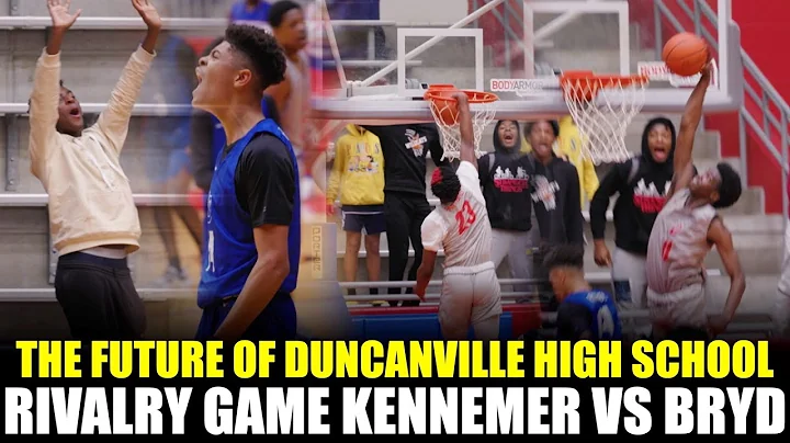 These kids are dunking in 8th grade Dville Rivalry...