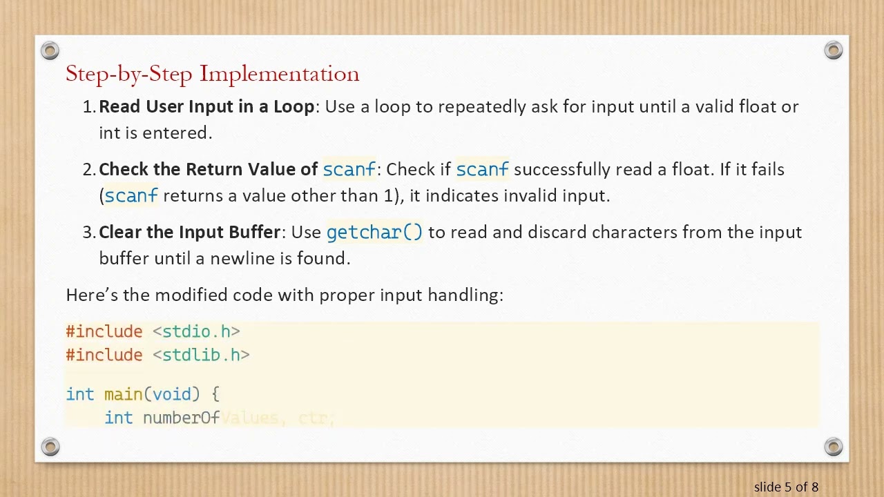 Handling Incorrect Input with scanf in C