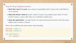 Handling Incorrect Input with scanf in C