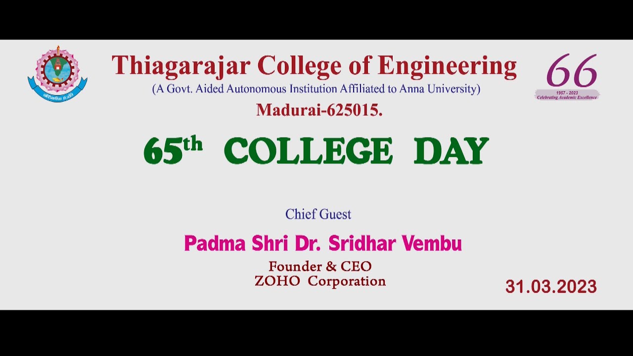 65th College Day- 31 March, 2023 - Part 1 /2